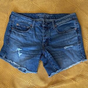 American Eagle Outfitters Distressed Blue Denim Shorts